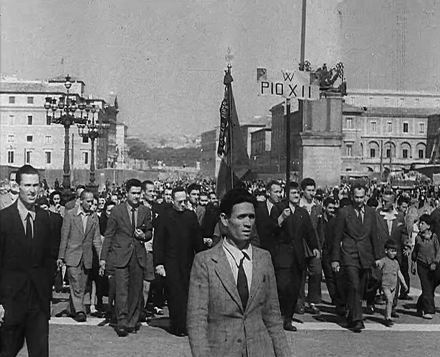 #49 Italian crowds marching to St. Peter’s Square, 1944.