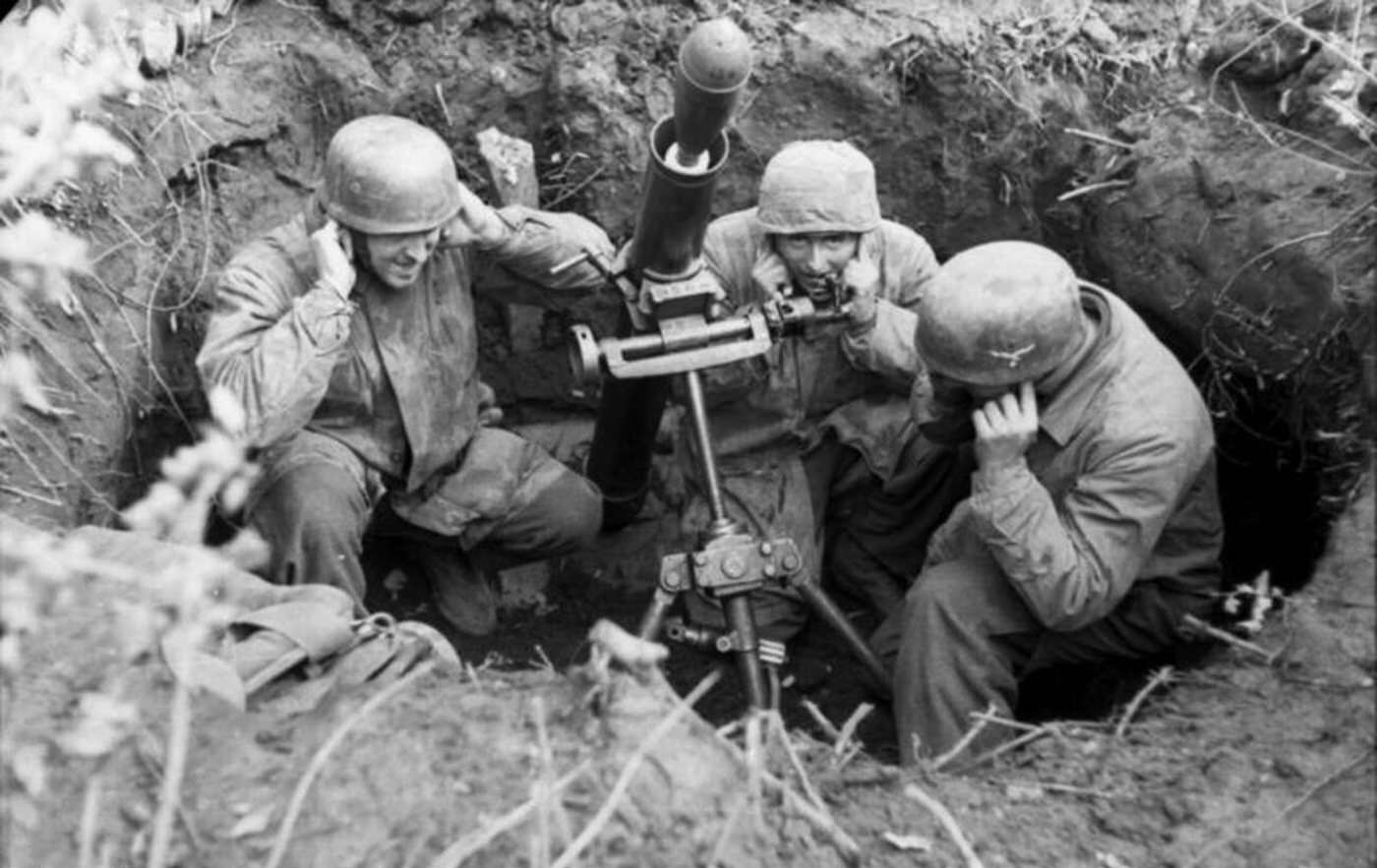 #70 German paratroopers during the Battle of Monte Cassino, 1940s.