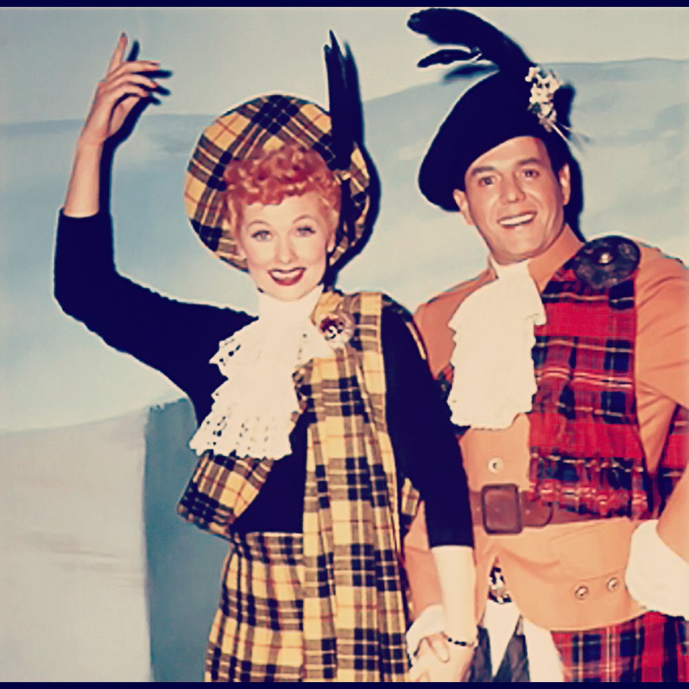 On the set of “Lucy Goes to Scotland,” ‘ I Love Lucy’ , 1956.