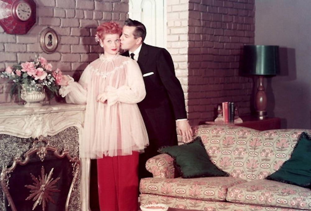 On the New York apartment set of ‘ I Love Lucy’ , 1952.