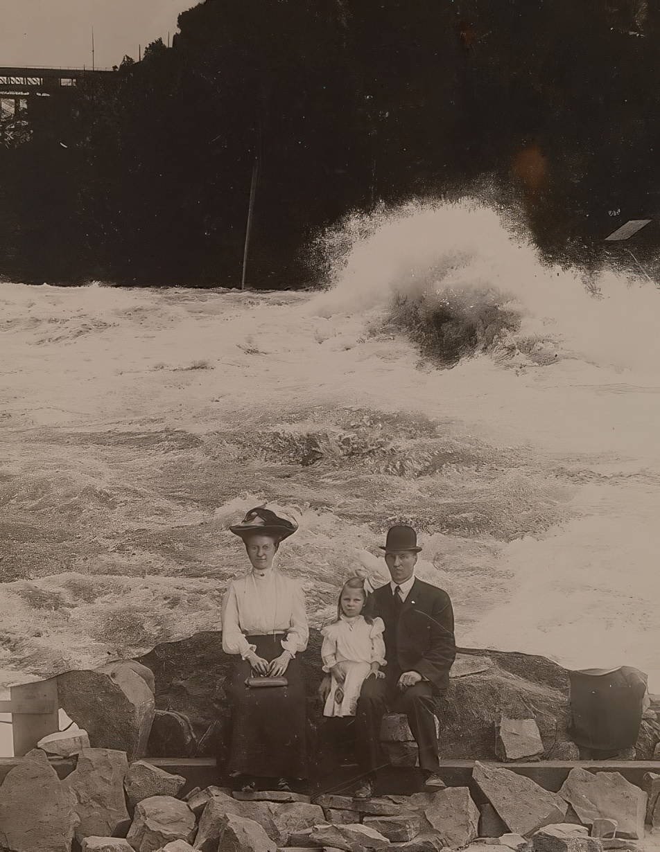 #11 Family in front of Whirlpool Rapids, Niagara Falls, 1905