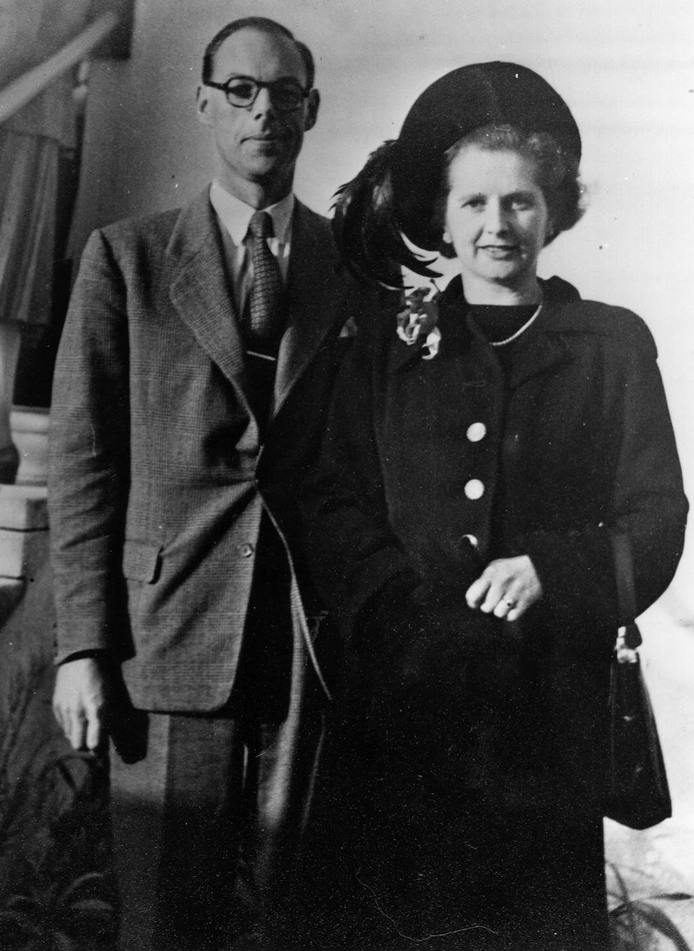 #13 Aged 26. Pictured with fiance Denis Thatcher.