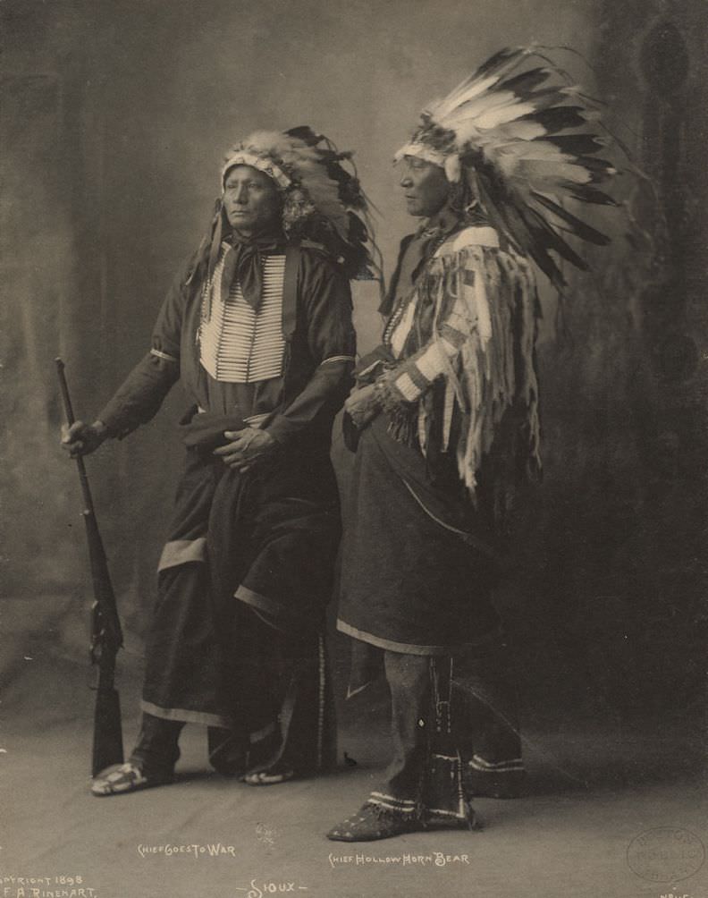 #55 Chief Goes To War, Chief Hollow Horn Bear, Sioux.