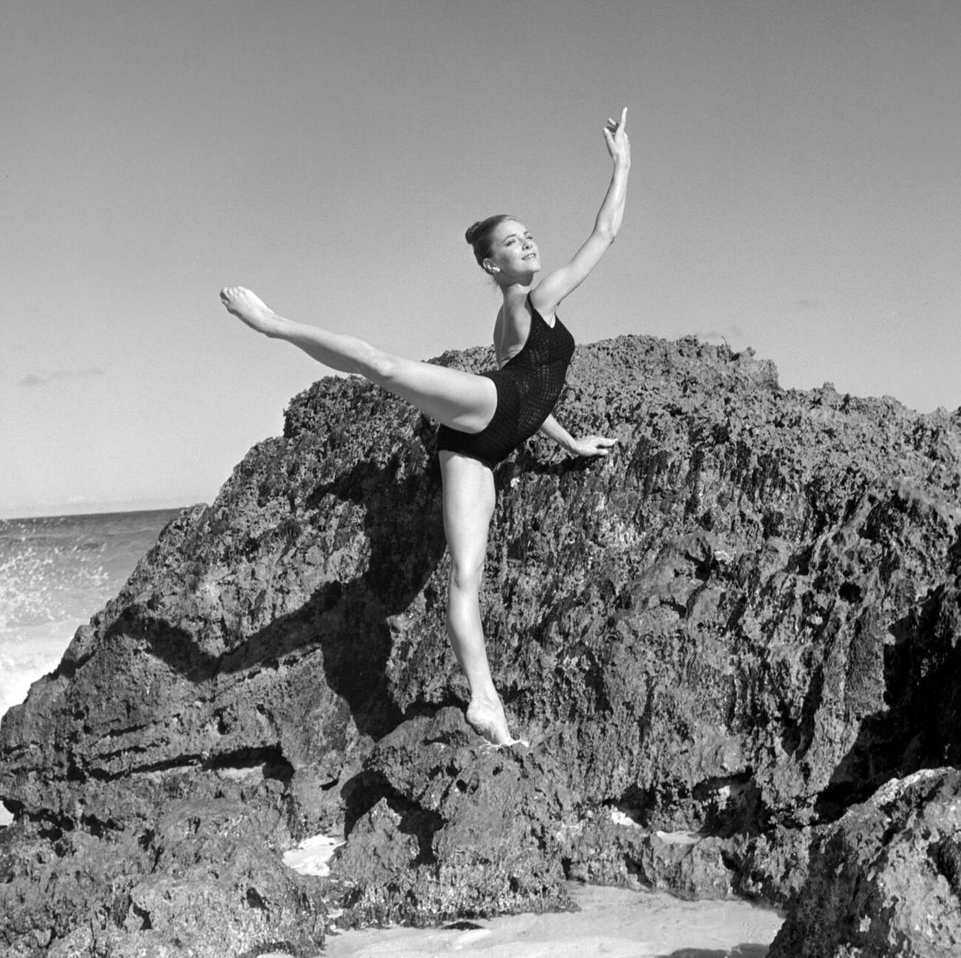 #17 Doreen Wells, a ballet dancer, on a Bermuda beach, [Date Removed].