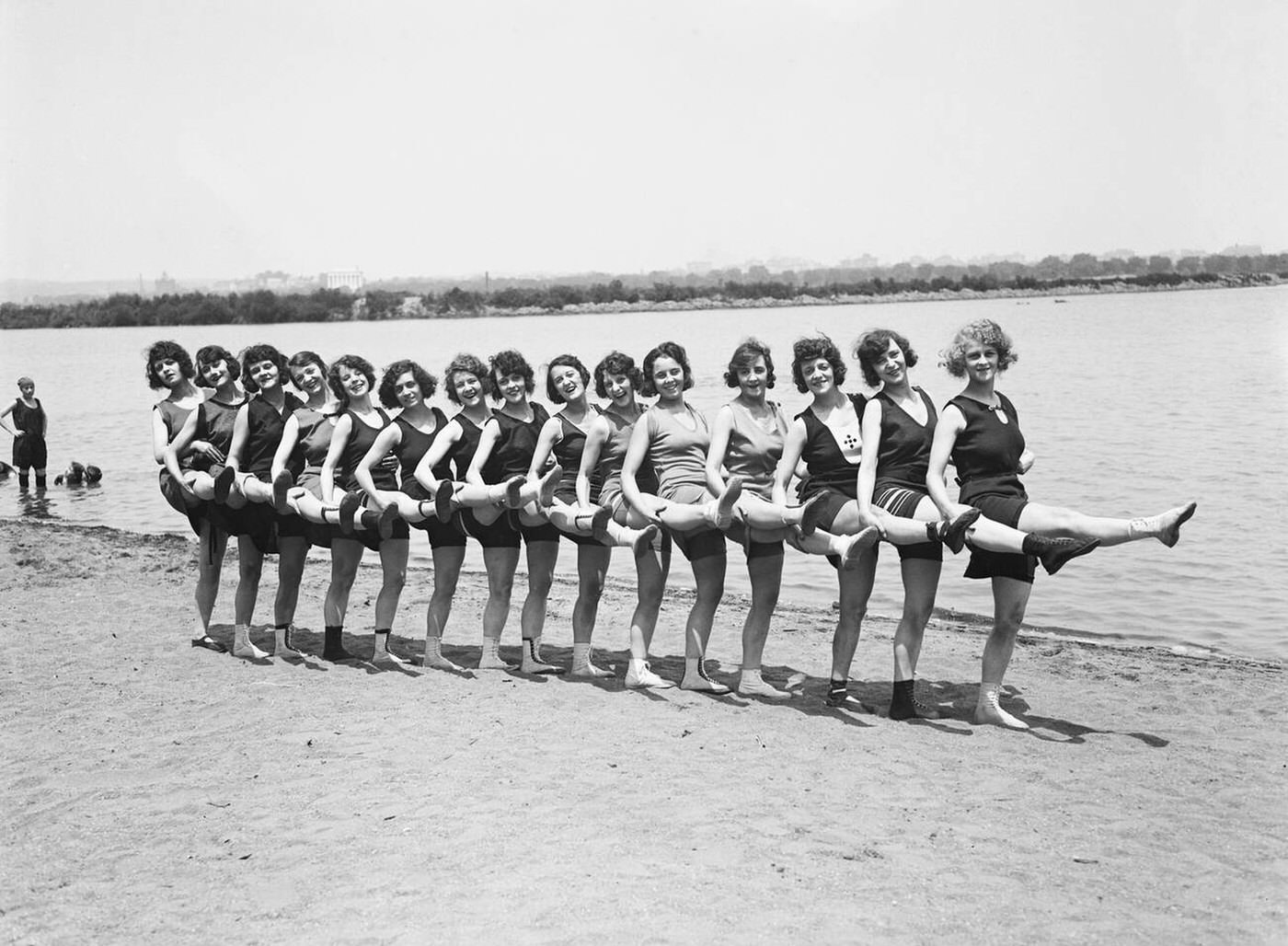 #25 Bathing beauties dancing on the beach, 1923.