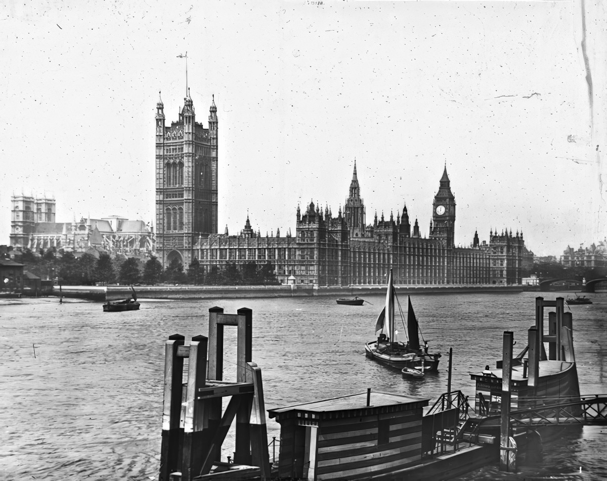 #8 The Houses of Parliament from the South Bank, 1910s