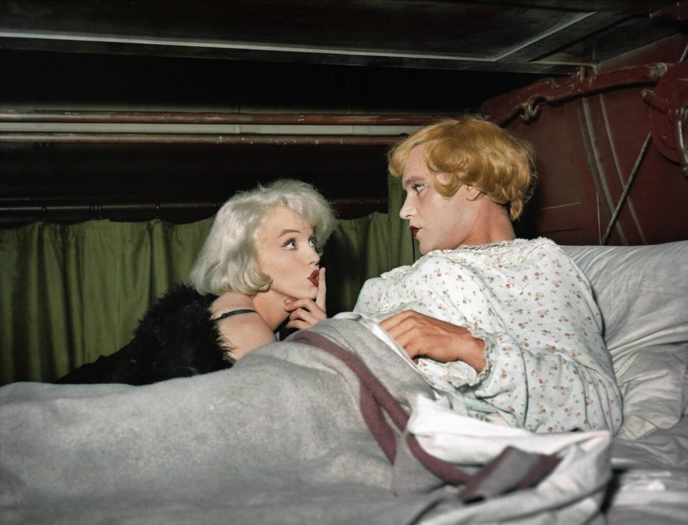 Marilyn Monroe, Jack Lemmon in ‘Some Like It Hot’, 1959.
