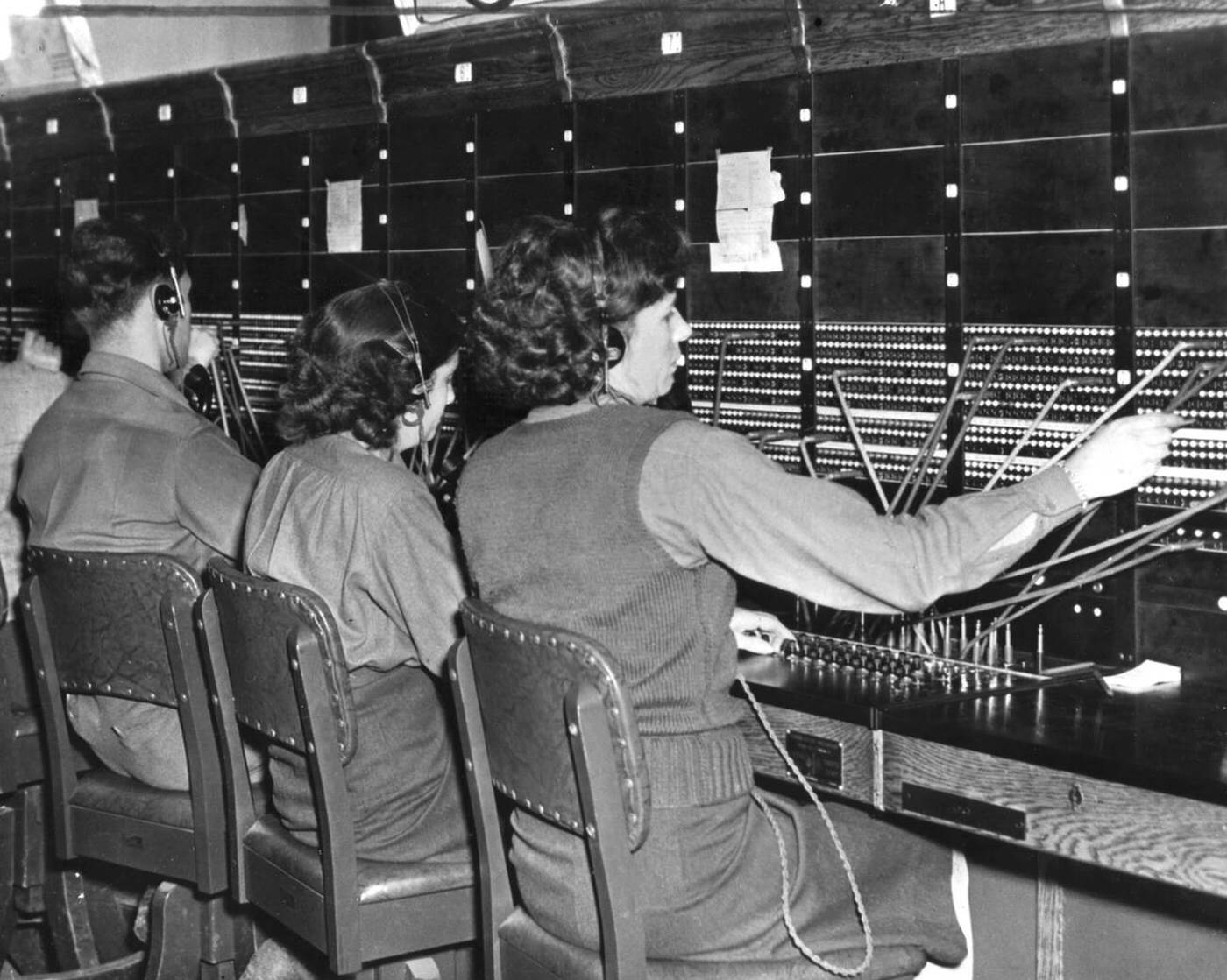 #125 U.S. Army telephone switchboard in France, 1944