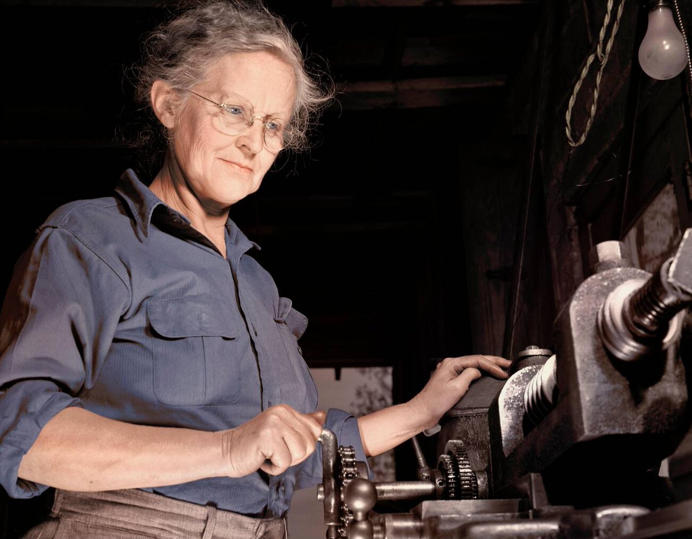#139 A grandmother cutting gears, 1942