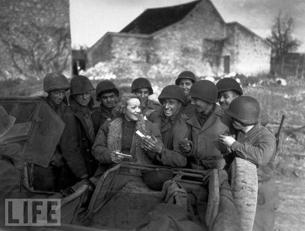 #16 Marlene Dietrich visiting Allied troops, 1945
