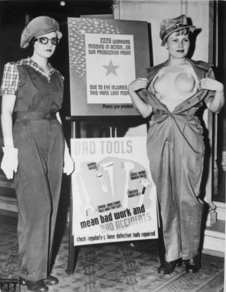 #2 Women workers in safety gear, 1943