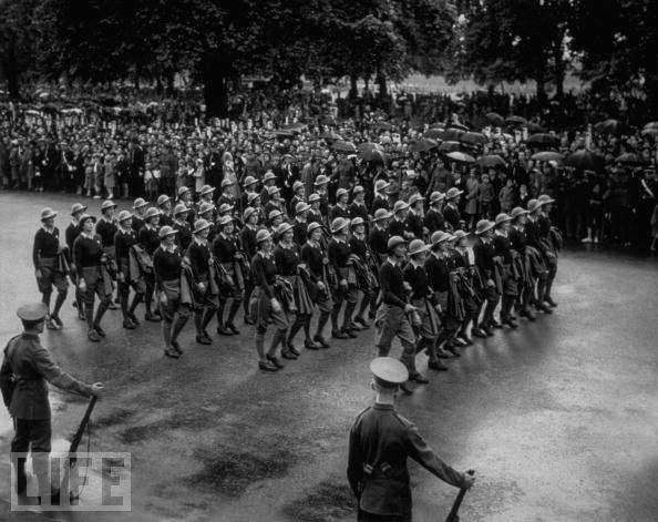 #30 Land Girls marching before King George VI, 1939