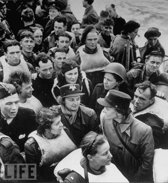 #33 WAC officers after a ship torpedoing, World War II