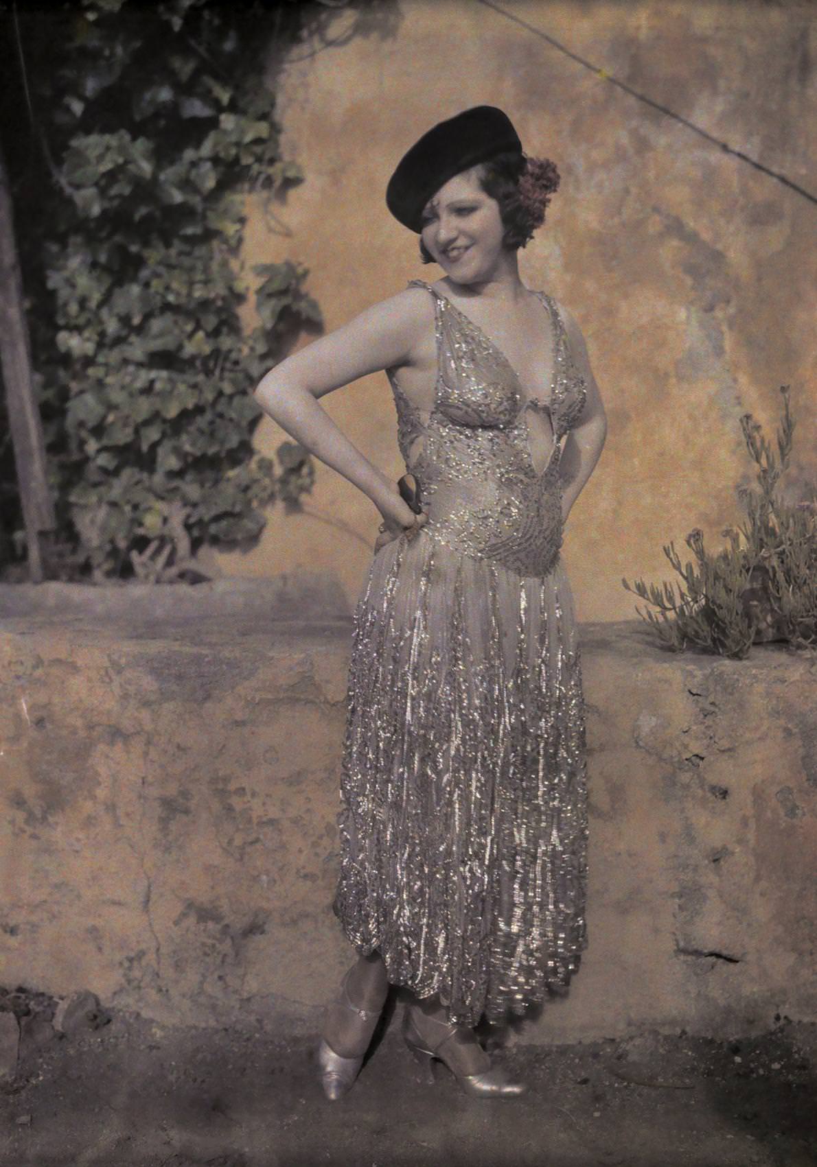 #20 A photograph of a Spanish dancer posing in her costume, ca. 1920s.