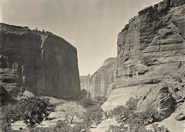 #19 The head of Canyon de Chelly in Arizona. Taken in 1873.