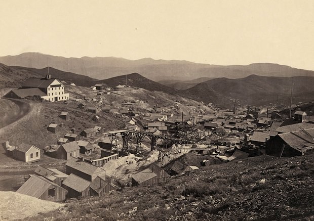 #22 The mining town of Gold Hill, just south of Virginia City, Nevada. Taken in 1867.