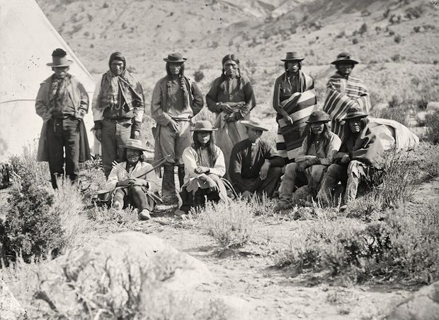 #5 Pah-Ute (Paiute) Indian group, near Cedar, Utah. Taken in 1872.