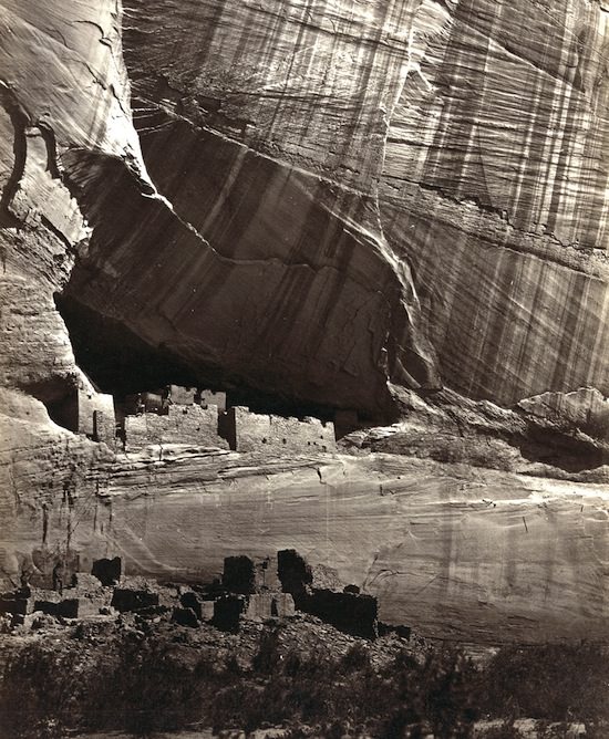 #14 View of the White House, Ancestral Pueblo Native American (Anasazi) ruins in Canyon de Chelly, Arizona. Taken in 1873.