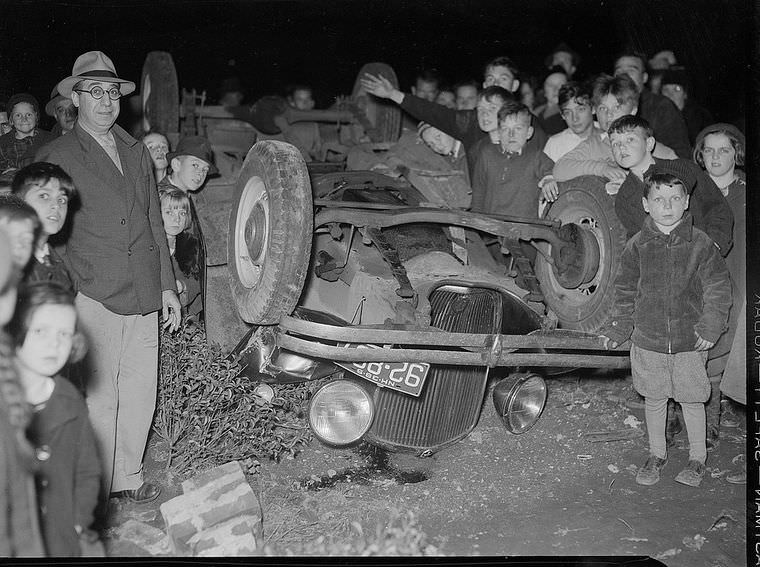 Driving Dangers: Vintage photos of Car Accidents in the 1940s Vehicles &; Transportation