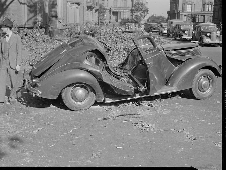 Driving Dangers: Vintage photos of Car Accidents in the 1940s Vehicles &; Transportation