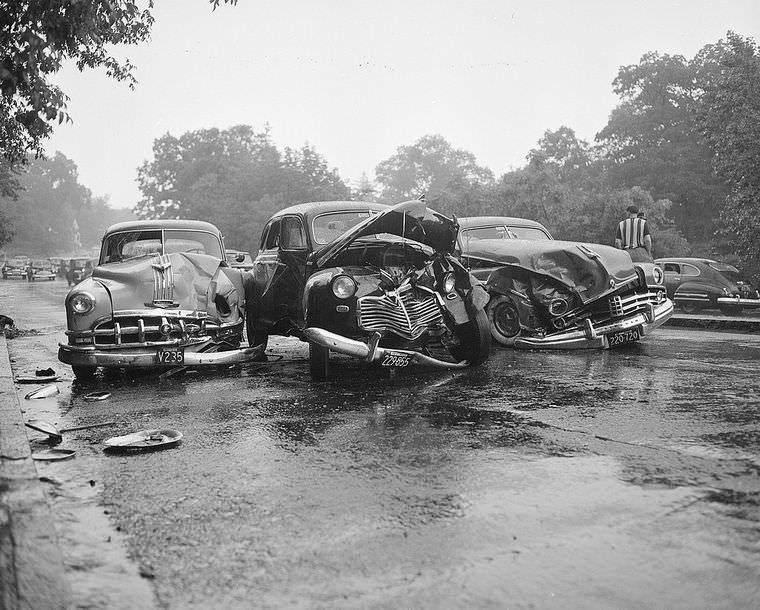 Driving Dangers: Vintage photos of Car Accidents in the 1940s Vehicles &; Transportation
