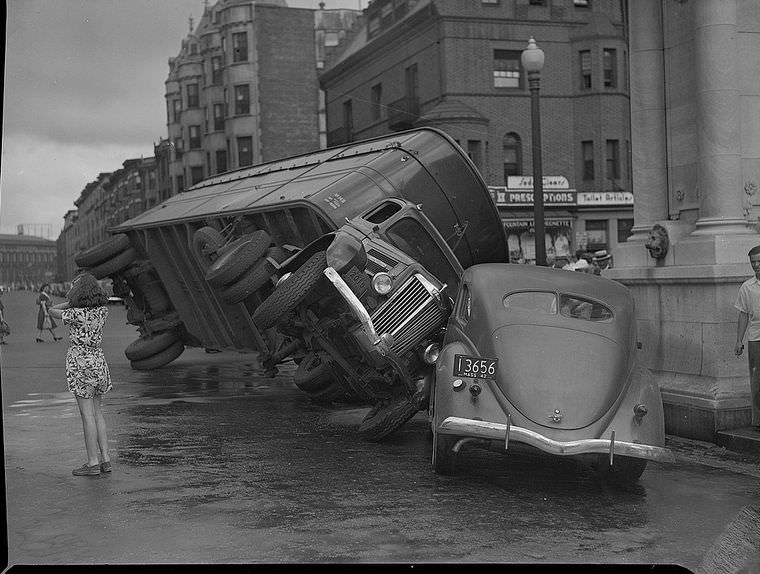 Driving Dangers: Vintage photos of Car Accidents in the 1940s Vehicles &; Transportation