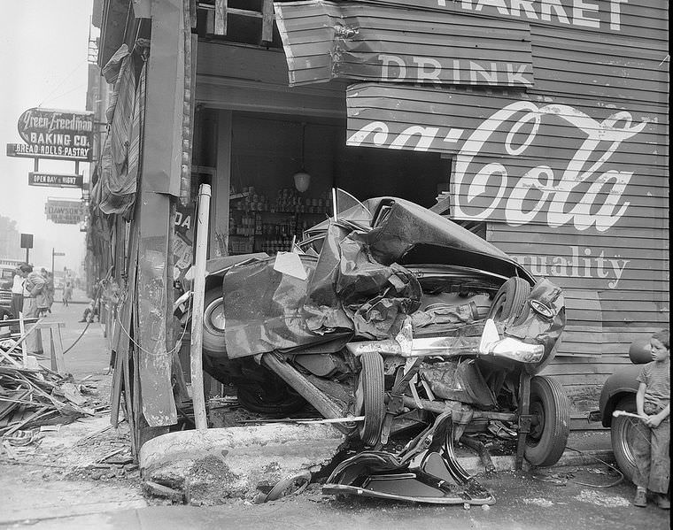 Driving Dangers: Vintage photos of Car Accidents in the 1940s Vehicles &; Transportation