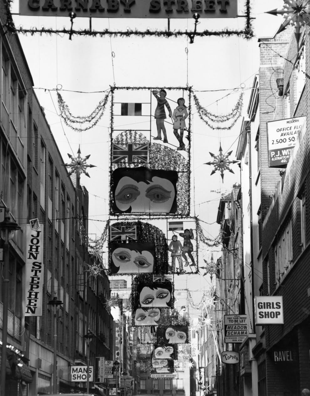 #1 December 1967: Christmas decorations on the street.