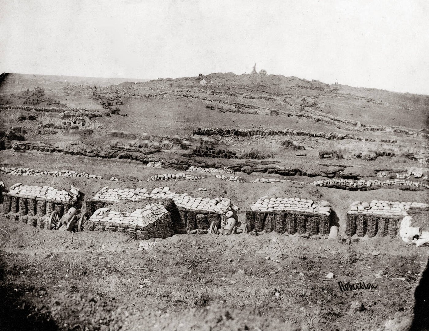 #45 The Malakoff and trench approaches during the Crimean War, September 1855.