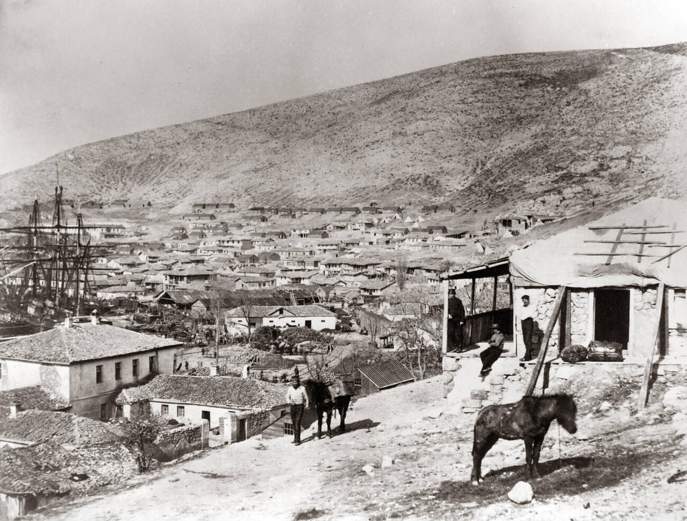 #50 The town of Balaclava during the Crimean War, 1850s.