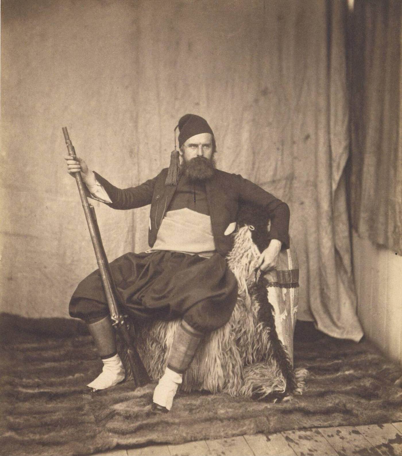 #54 Roger Fenton’s self-portrait in a Zouave uniform, 1855.