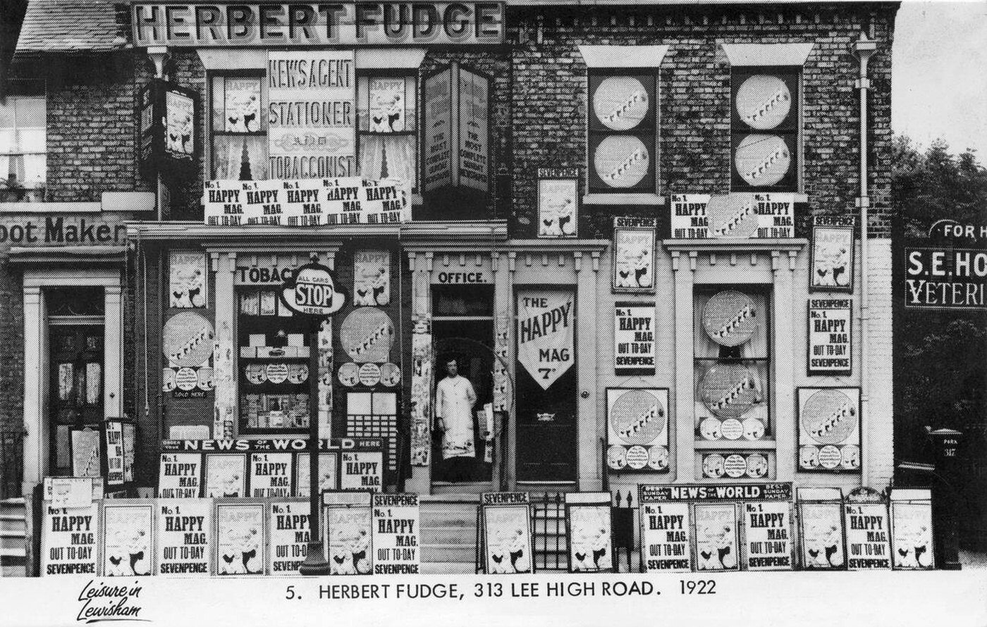 #60 Herbert Fudge Newsagent, 1922.