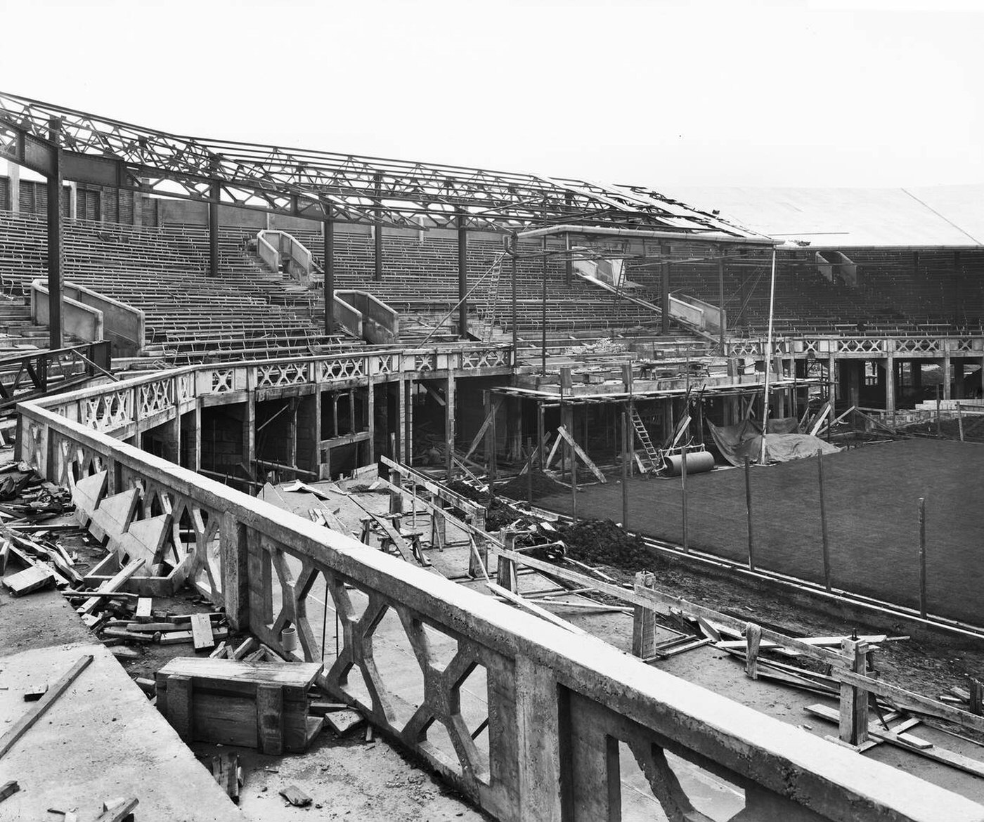 #61 Centre Court under construction, All England Lawn Tennis and Croquet Club, Wimbledon, London, 1922.