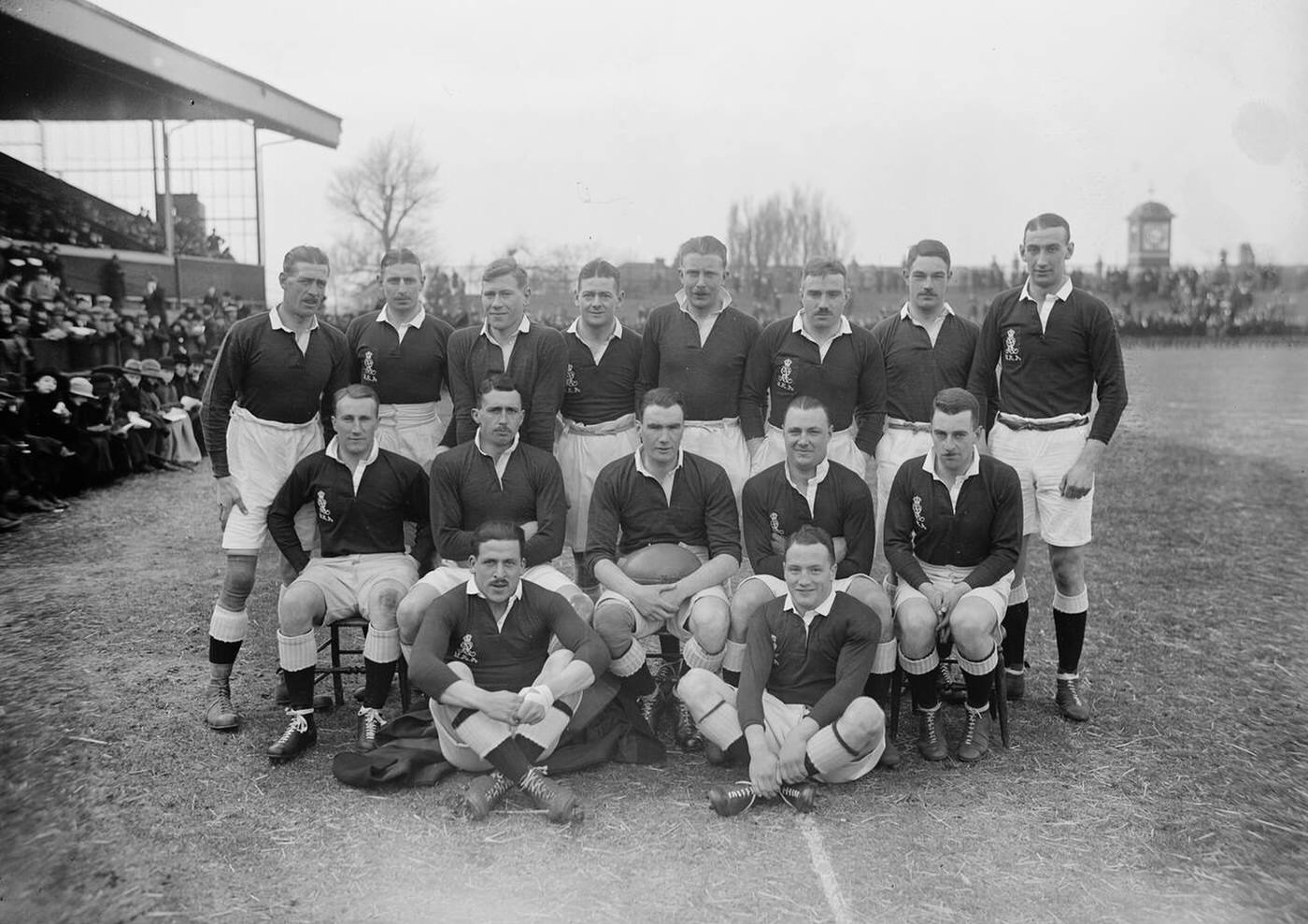 #65 Rugby at Twickenham, London, Army versus Navy, the Army team, 1924.