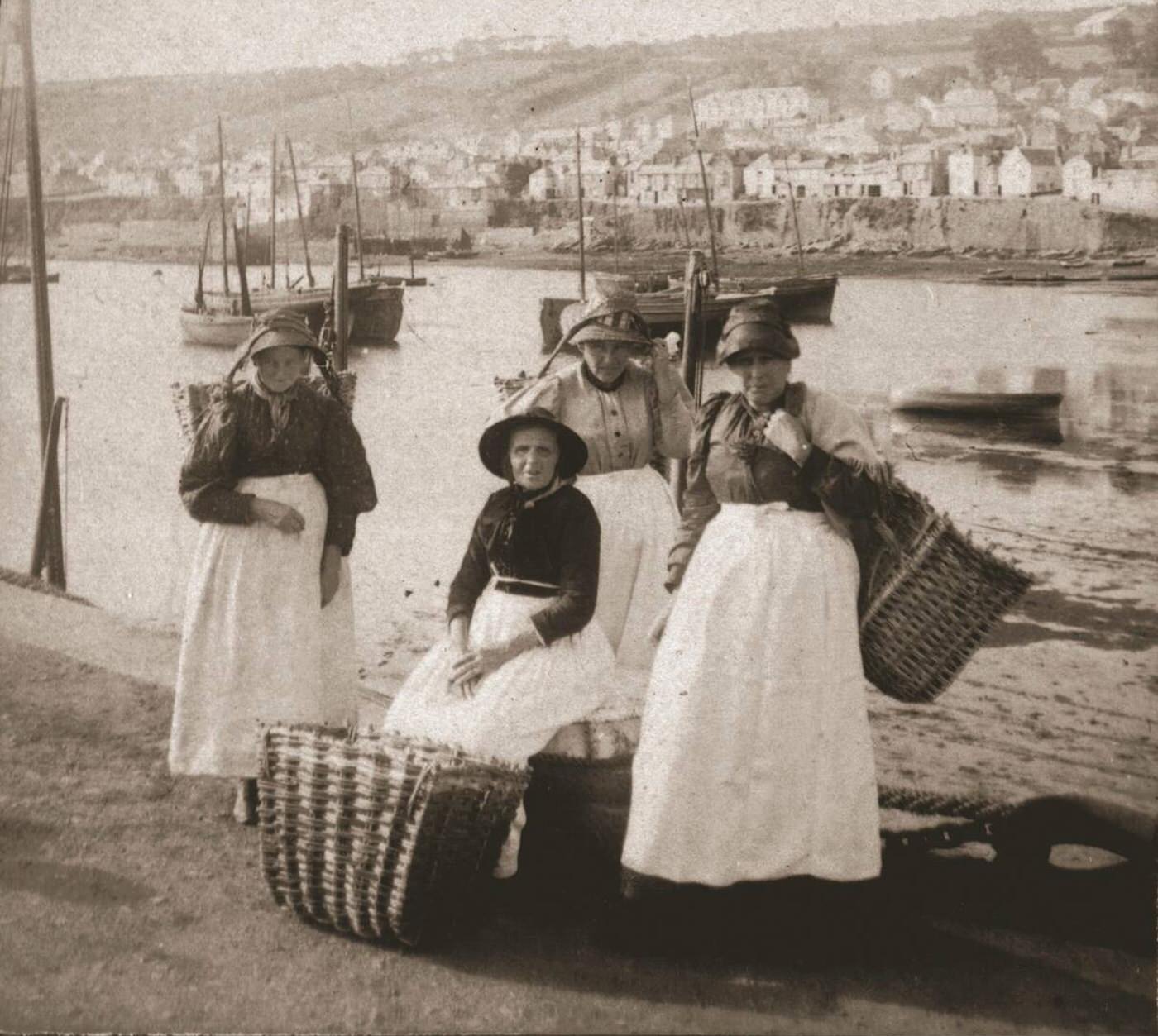 #70 Fishwives at Newlyn, Cornwall, 1900.