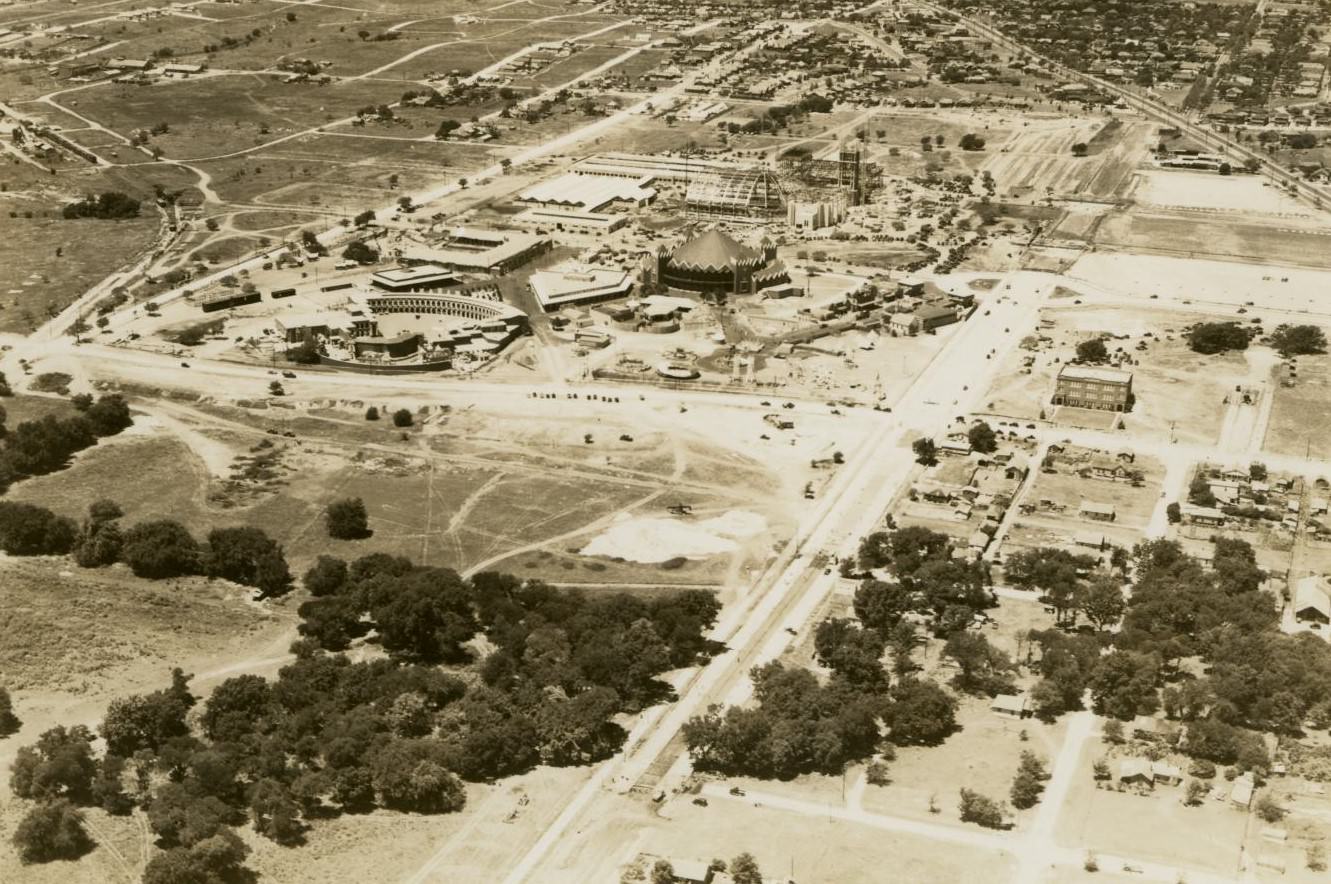 #94 An aerial view of the Texas Frontier Centennial in Fort Worth, 1936.
