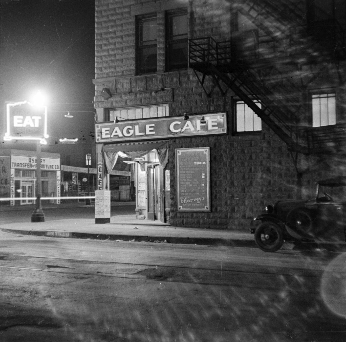 #103 The Eagle Cafe in downtown Fort Worth, Texas, 1930s.