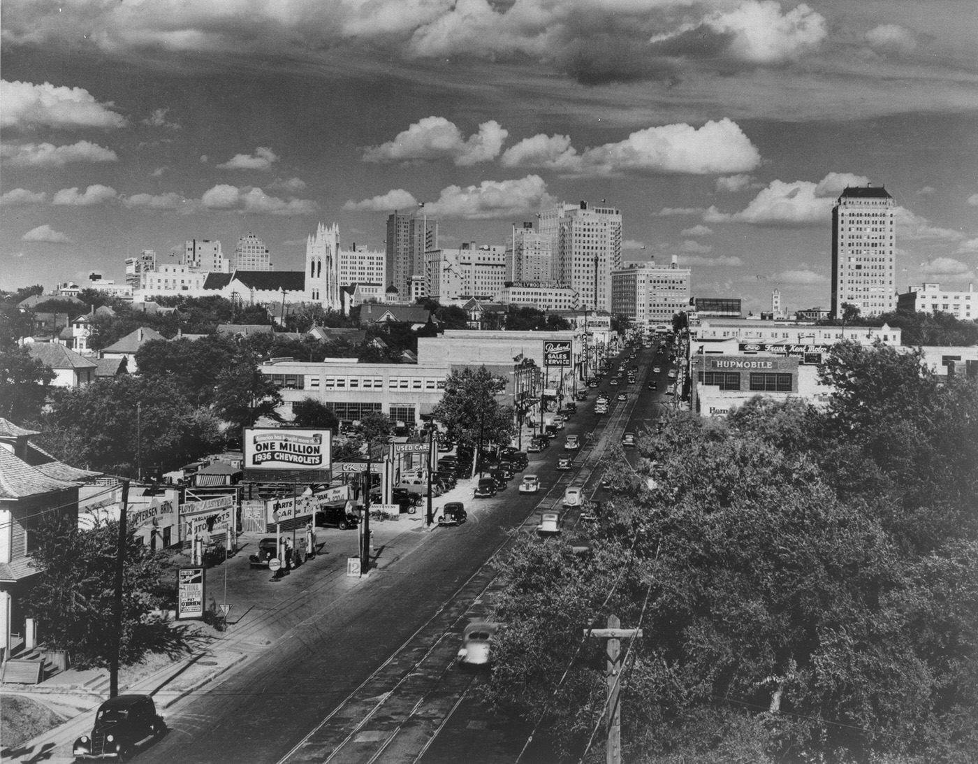 #1 Downtown Fort Worth skyline from 7th Street, 1936