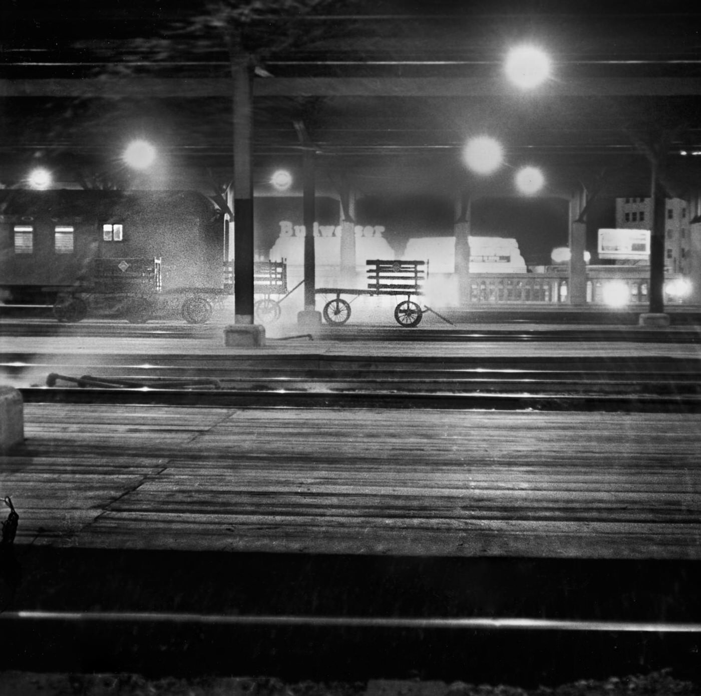 #16 An empty train station in Fort Worth, Texas, 1930s.