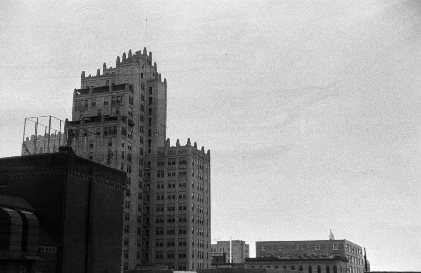 #76 Tall buildings in downtown Fort Worth, Texas, 1930s.