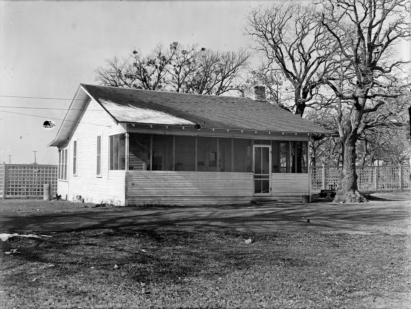 #7 Shady Oak Farm exterior with snow, 1930