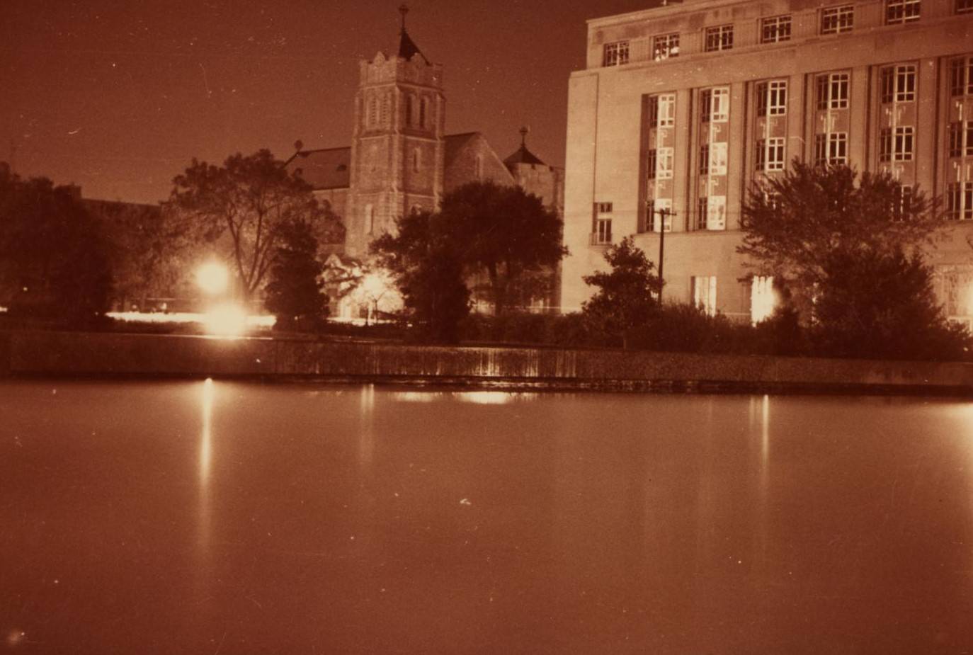 #87 The United States Courthouse and St. Andrew’s Episcopal Church, Fort Worth, Texas, 1930s.