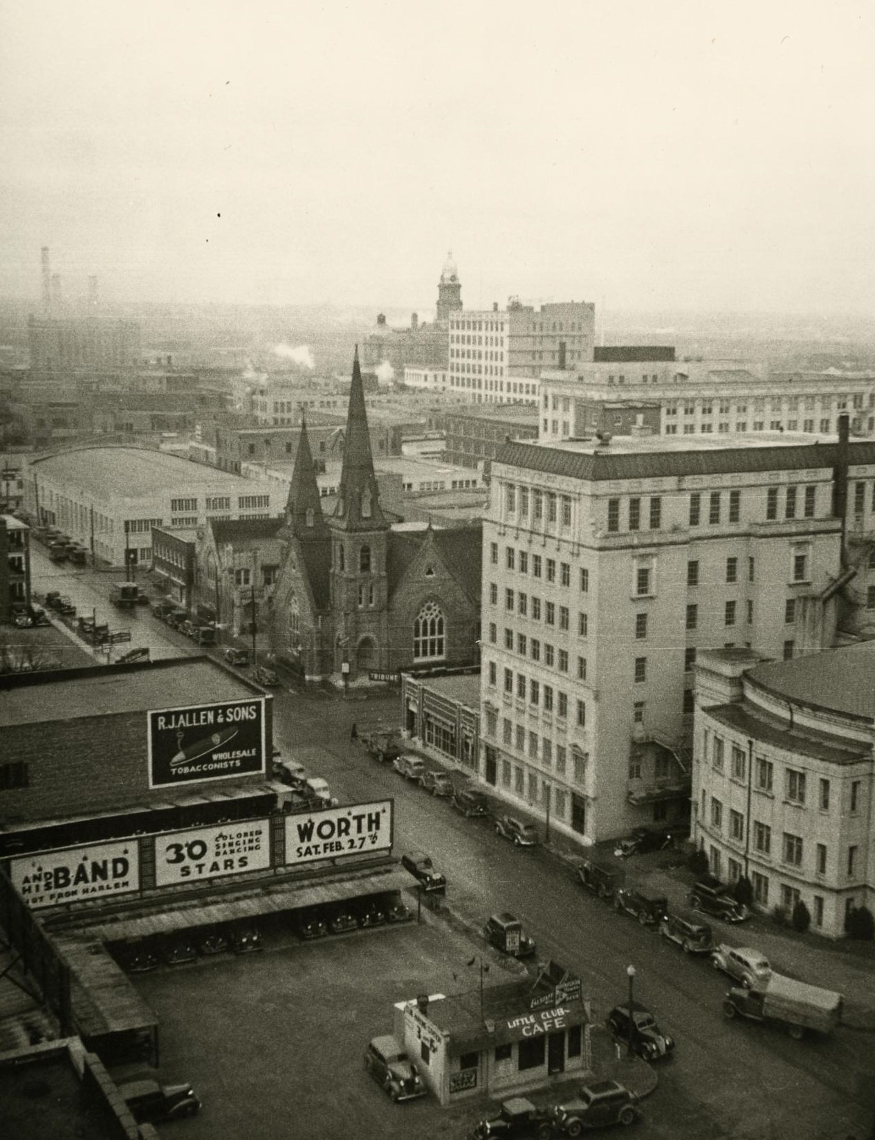 #90 A view of downtown Fort Worth from the old Fort Worth Star-Telegram building, 1930s.