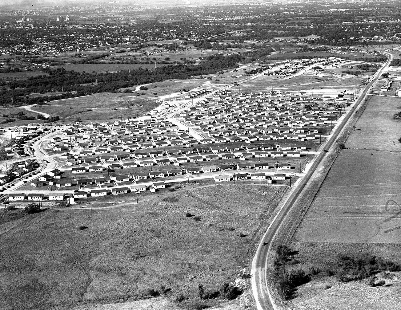 #29 Aerial view of Mitchell Boulevard, 1950.
