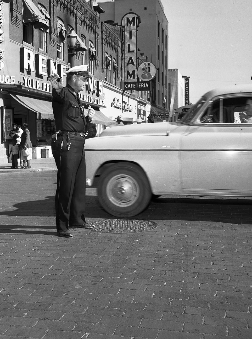 #37 Policeman W. W. McCrory directing traffic in Fort Worth, Texas, 1950.
