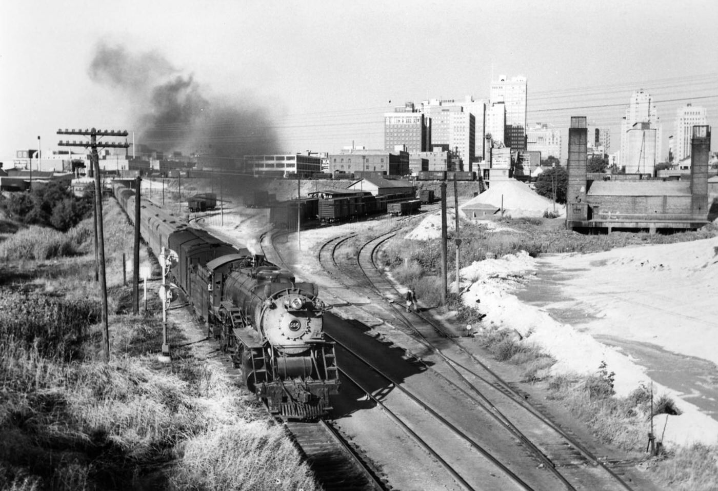 #3 The Fort Worth and Denver “Texas Zephyr” train departing Fort Worth for Dallas, 1953.