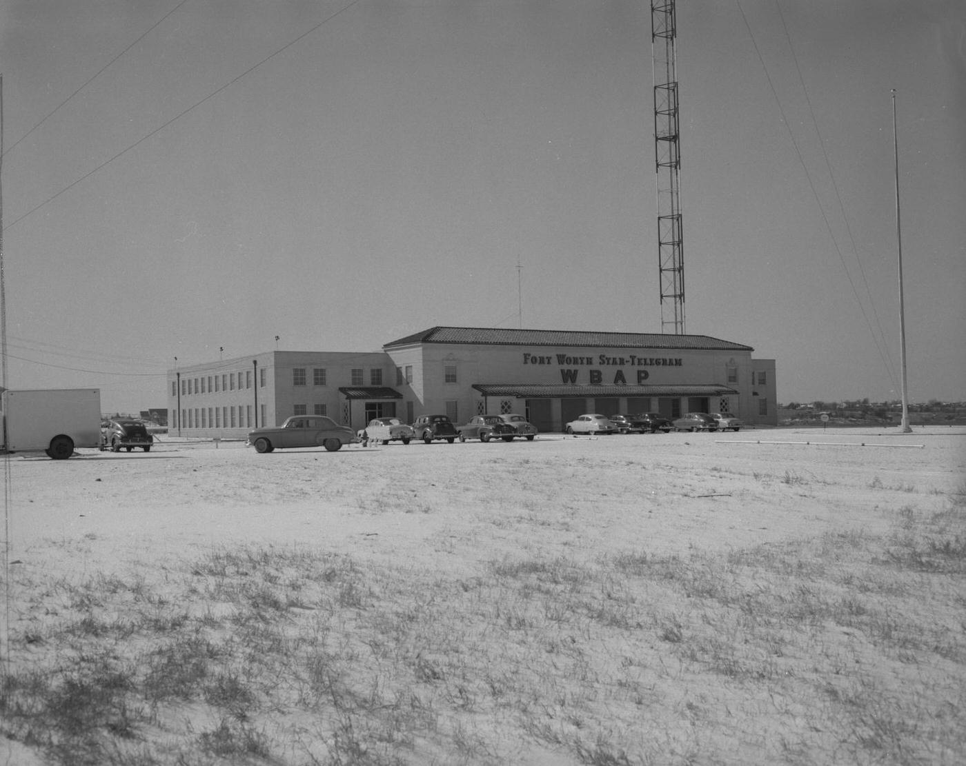 #4 The Fort Worth Star-Telegram station, viewed across a snowy field, 1951.