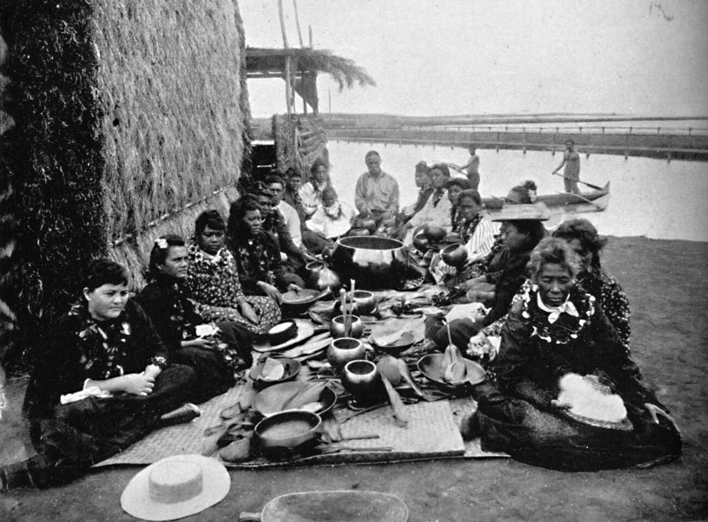 #50 A native feast in Hawaii, 1902.