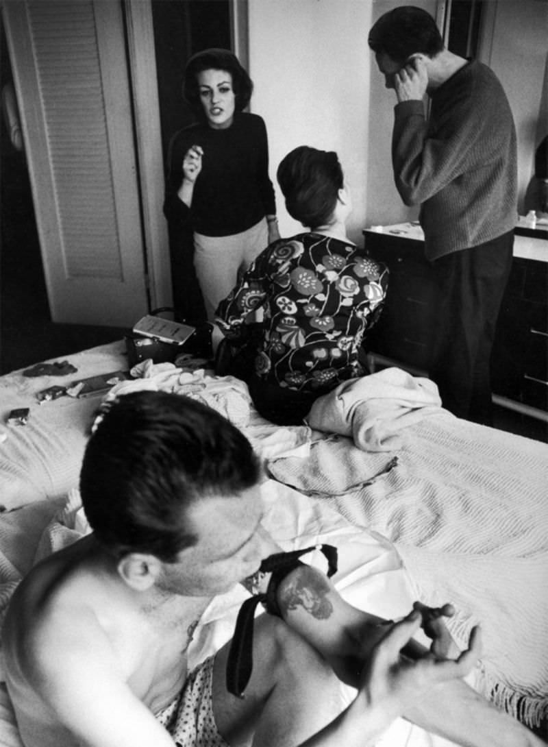 #16 Heroin addicts shooting up in hotel room. John (fore) taking a shot within minutes of his release from jail.