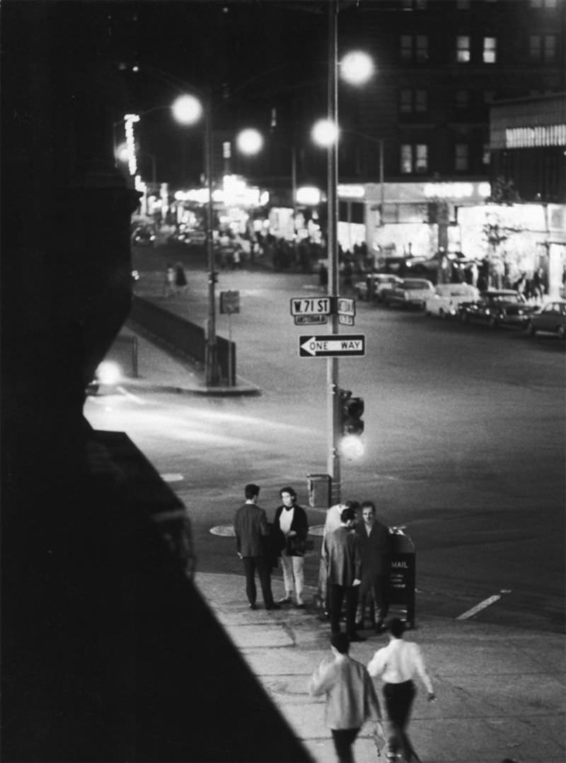 #3 At lampost on Broadway and West 71st Street, Karen (2L), a heroin addict and prostitute, does some drug peddling.